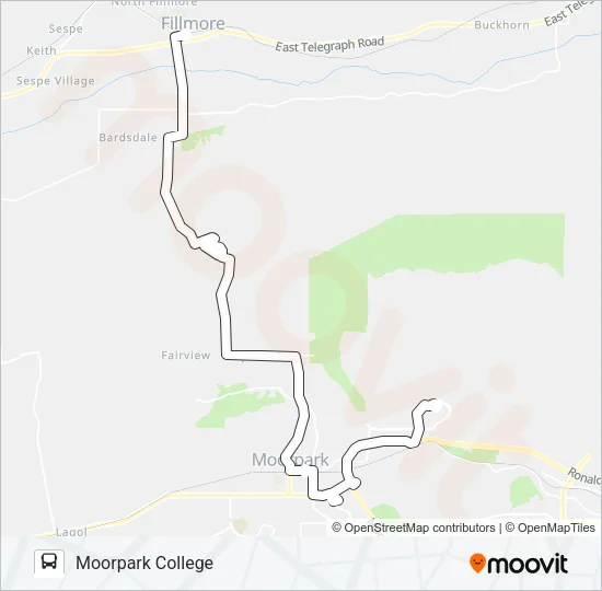 FILLMORE-MOORPARK ROUTE Bus Line Map