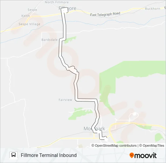 FILLMORE-MOORPARK ROUTE Bus Line Map