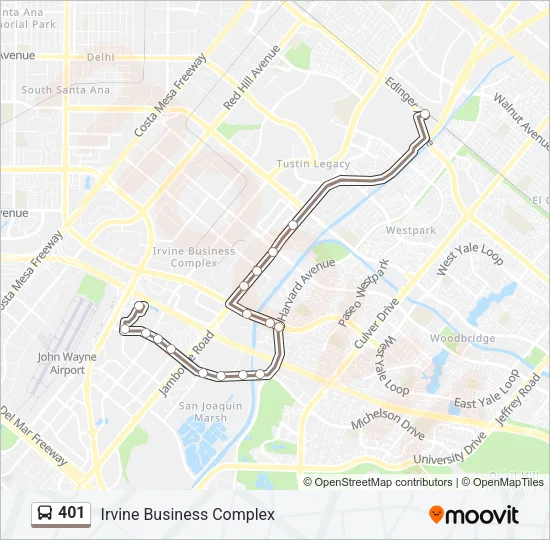 401 Bus Line Map