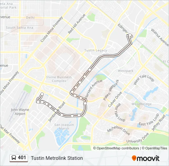 401 Bus Line Map