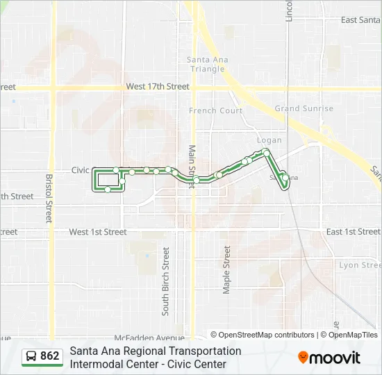 862 Bus Line Map