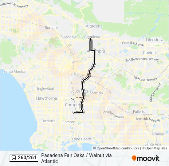 260/261 Bus Line Map
