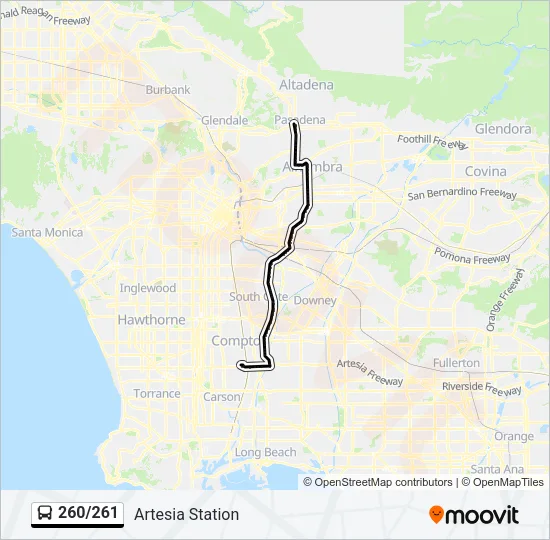 260/261 Bus Line Map