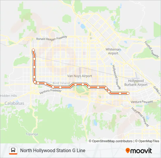 METRO G LINE (901) Bus Line Map