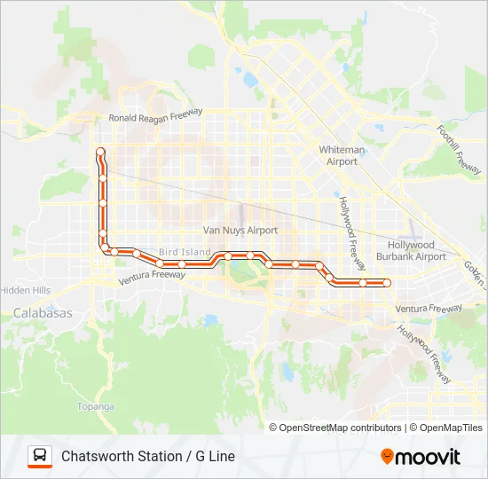 METRO G LINE (901) Bus Line Map