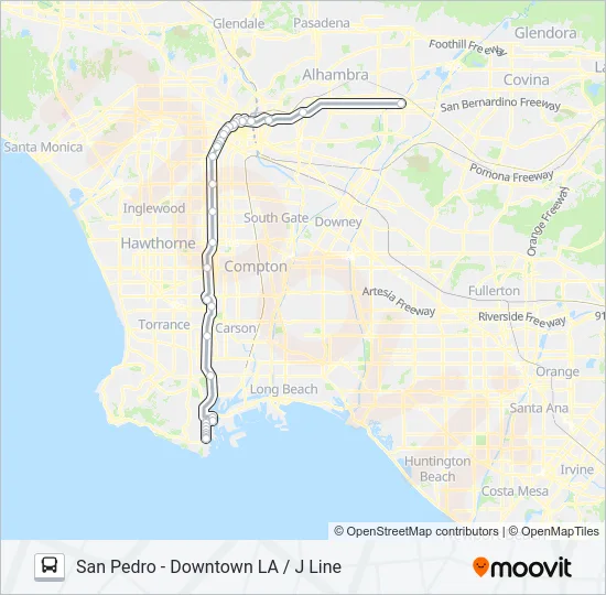 METRO J LINE (910/950) Bus Line Map