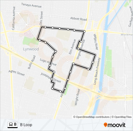 B Bus Line Map