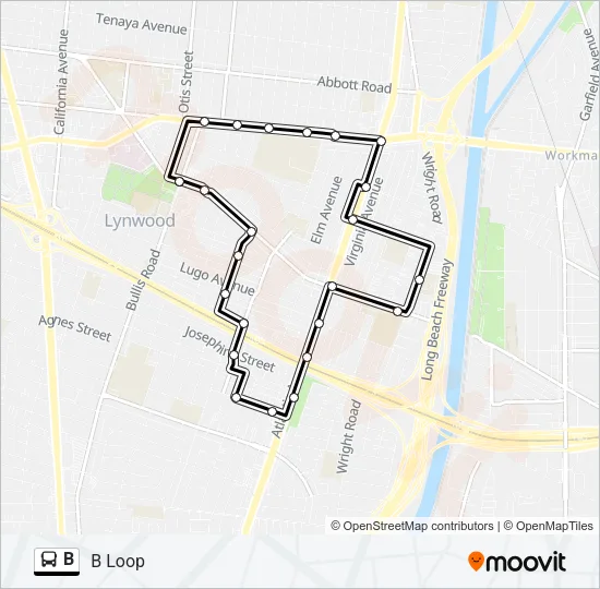 B Bus Line Map