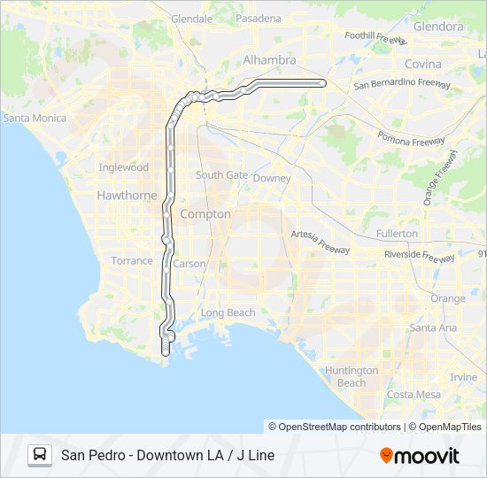 METRO J LINE (SILVER) 910/950 Bus Line Map