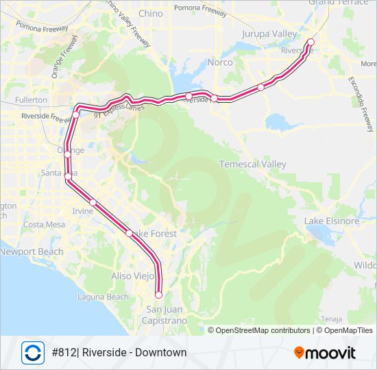 IE-OC LINE Train Line Map