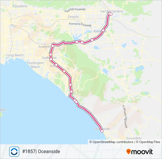 IE-OC LINE Train Line Map