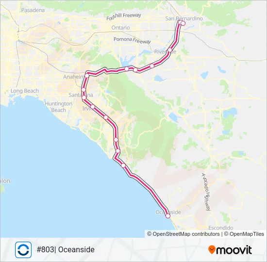 IE-OC LINE Train Line Map