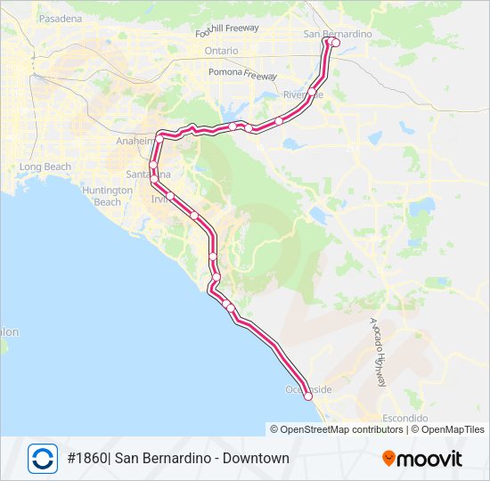 IE-OC LINE Train Line Map