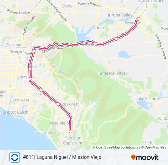 IE-OC LINE Train Line Map