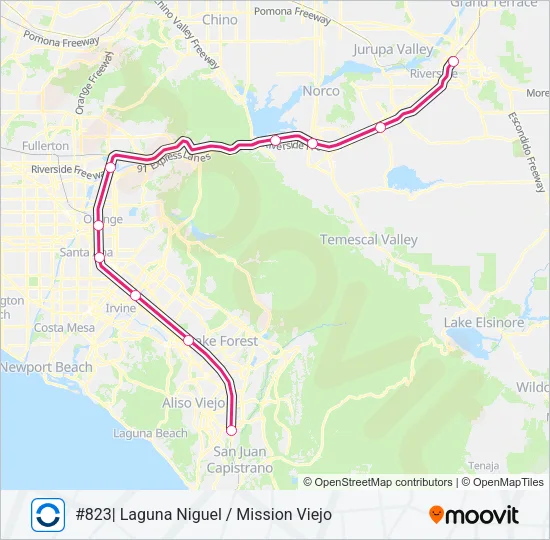 IE-OC LINE Train Line Map