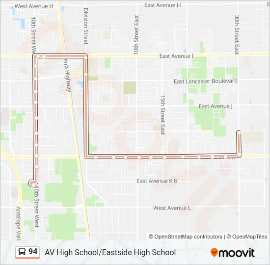 94 Bus Line Map