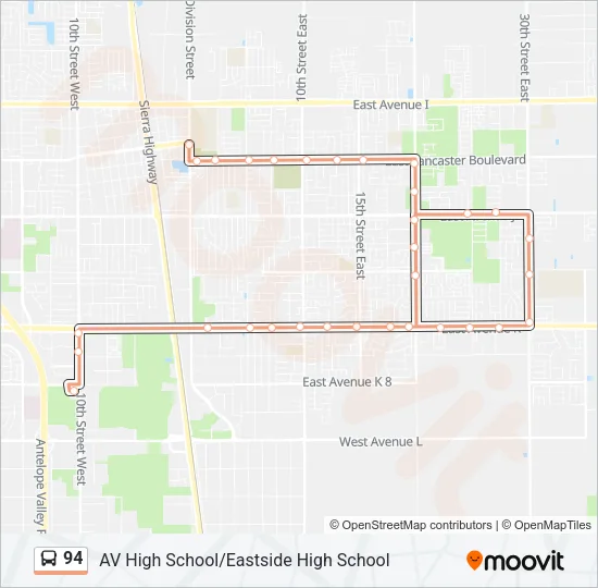 94 Bus Line Map