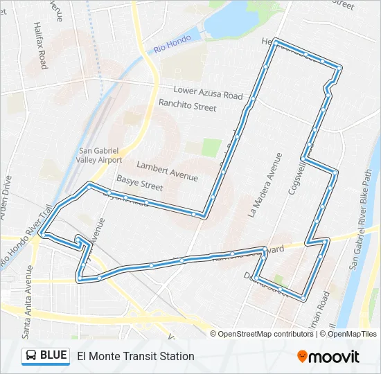 BLUE Bus Line Map