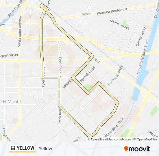 YELLOW Bus Line Map