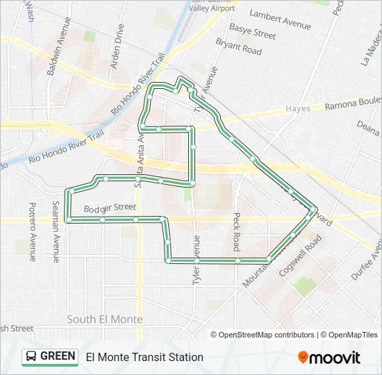 GREEN Bus Line Map