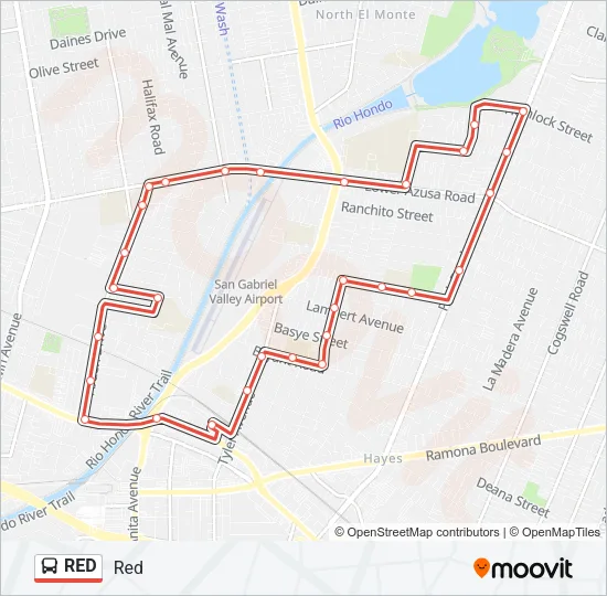 RED Bus Line Map