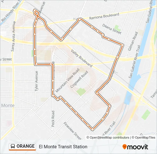 ORANGE Bus Line Map