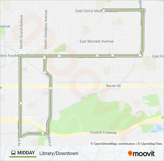 MIDDAY Bus Line Map