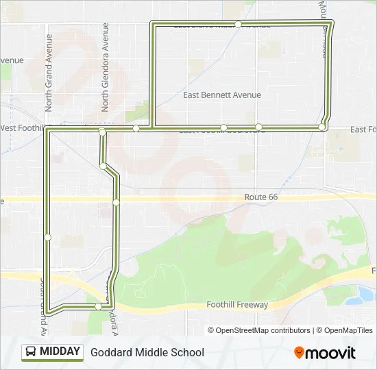MIDDAY Bus Line Map