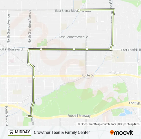 MIDDAY Bus Line Map