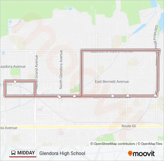 MIDDAY Bus Line Map