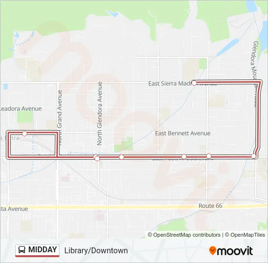 MIDDAY Bus Line Map
