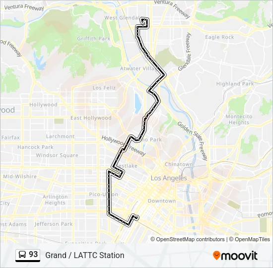 93 Bus Line Map