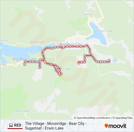 RED Bus Line Map