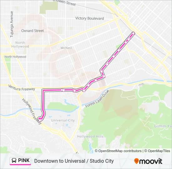 PINK Bus Line Map