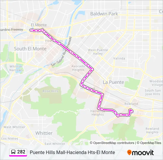 282 Bus Line Map