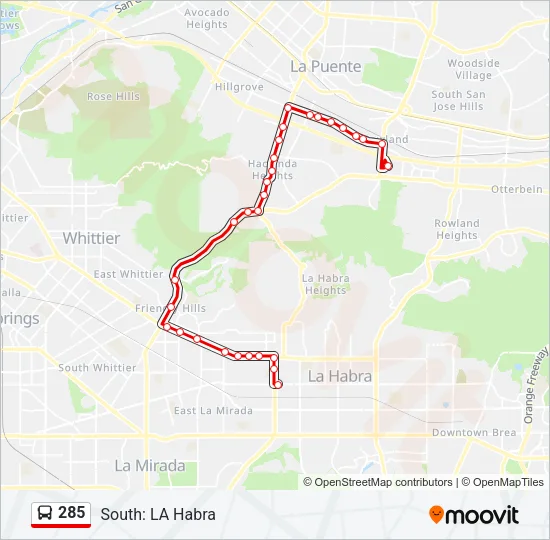 285 Bus Line Map