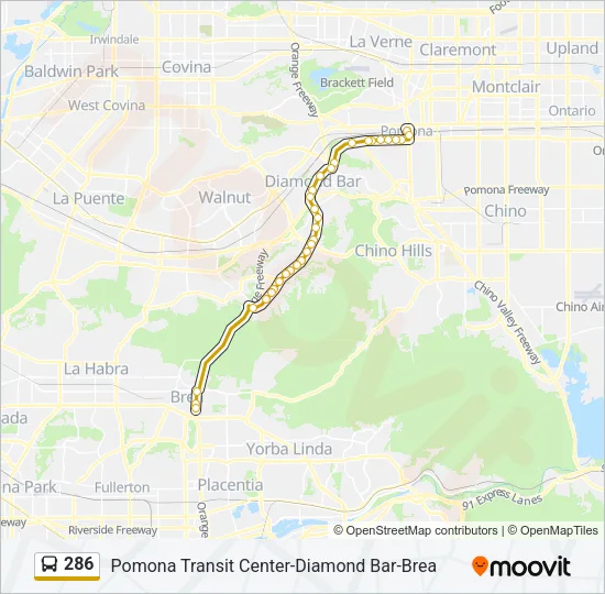 286 Bus Line Map