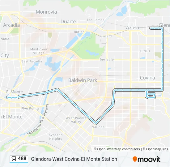 488 Bus Line Map