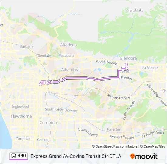 490 Bus Line Map