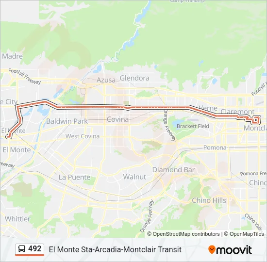 492 Bus Line Map