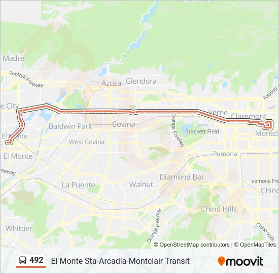 492 Bus Line Map