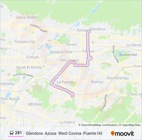 281 Bus Line Map