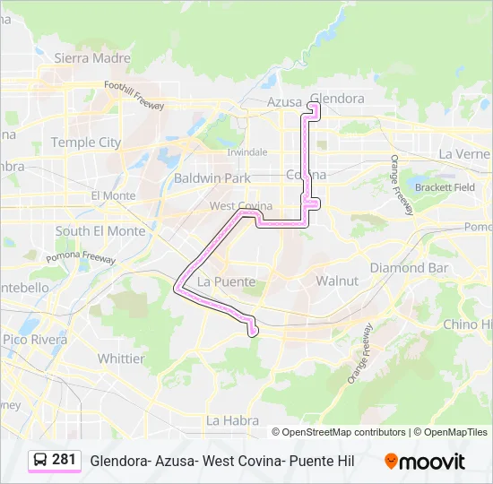 281 Bus Line Map