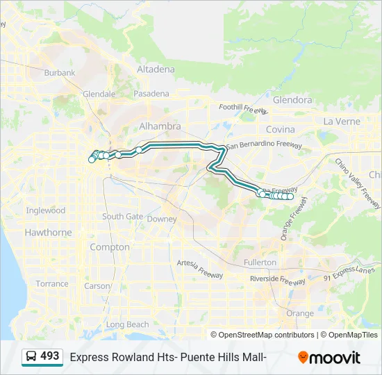 493 Bus Line Map