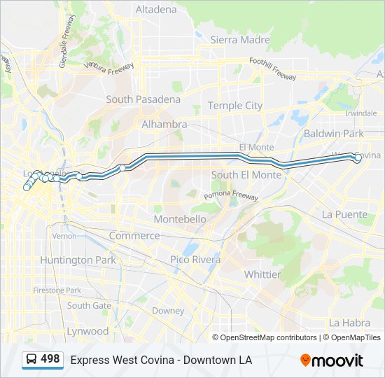 498 Bus Line Map