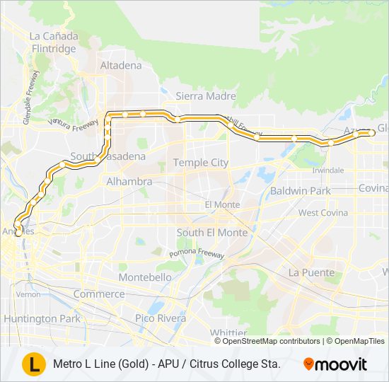 light rail gold line map