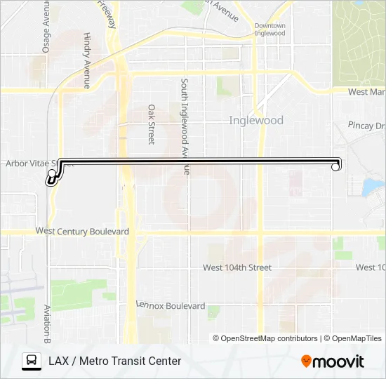LAX / METRO TRANSIT CENTER -  SOFI STADIUM EXPRESS Bus Line Map
