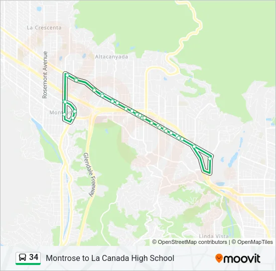 34 Bus Line Map