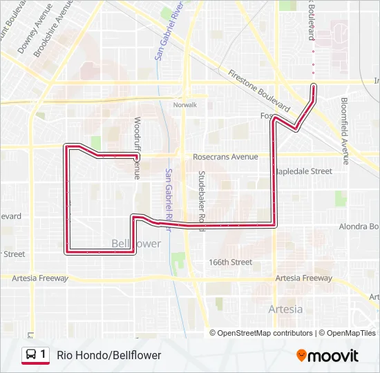 1 Bus Line Map