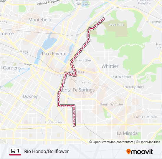 1 Bus Line Map
